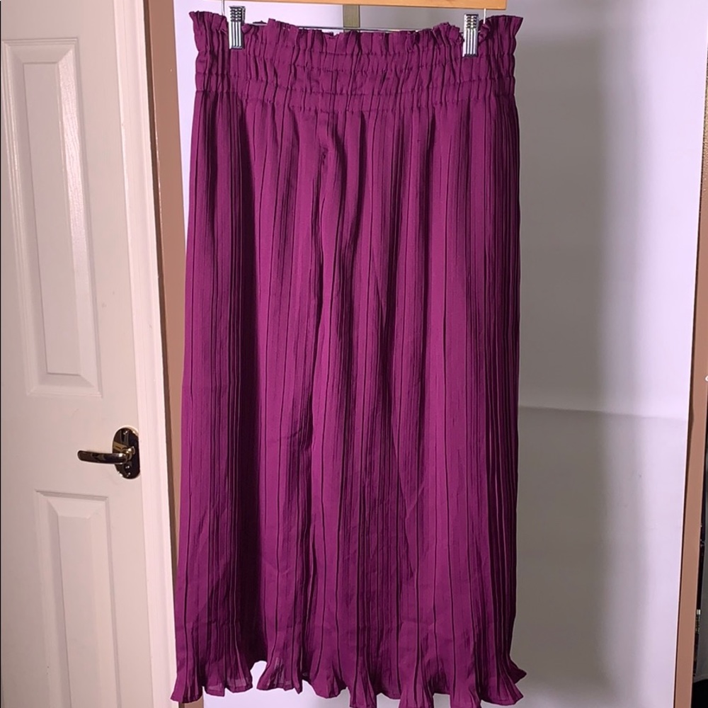 Plum Pleated Skirt